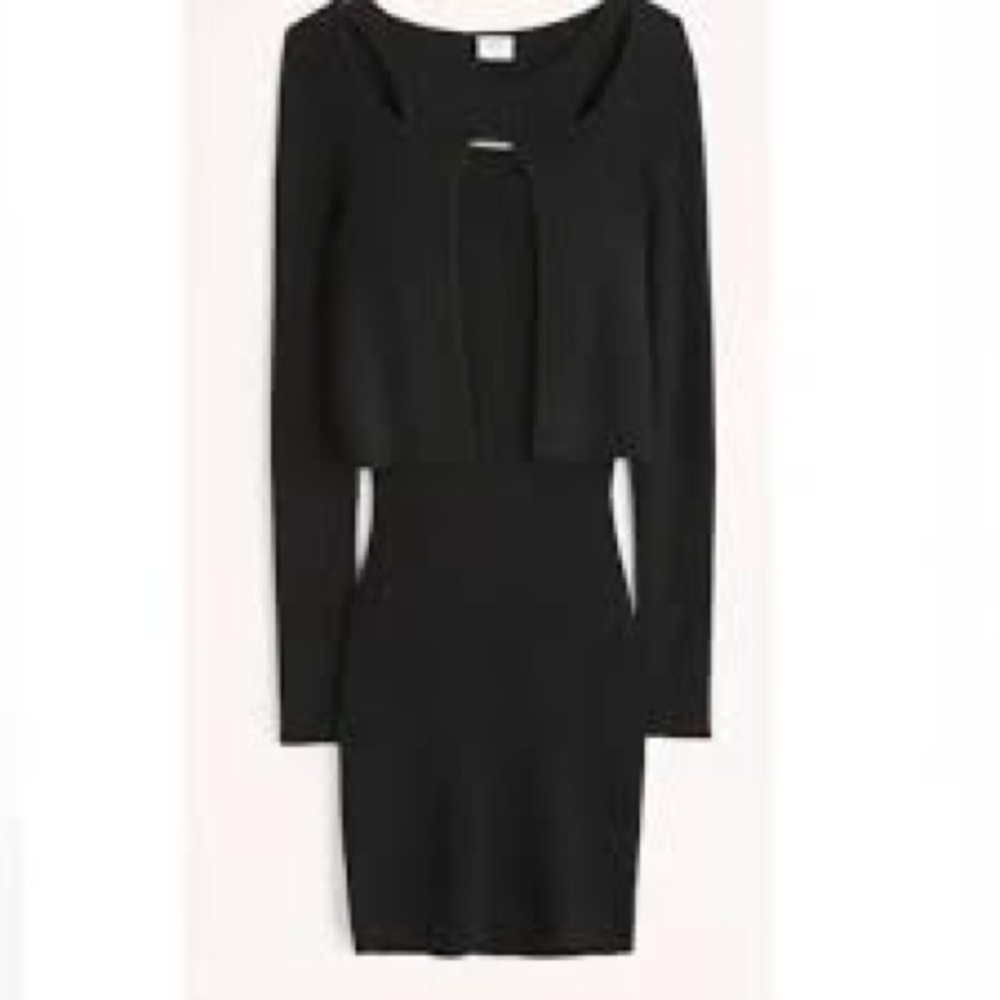 Abercrombie & Fitch Black Midi Dress